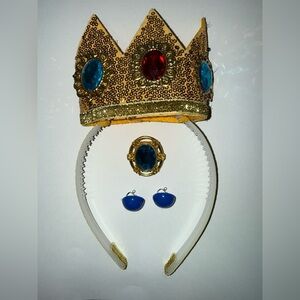Gold Crown with Blue and Red Jewels